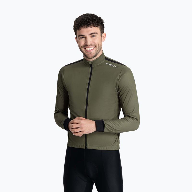 Longsleeve rowerowy męski Rogelli Core green