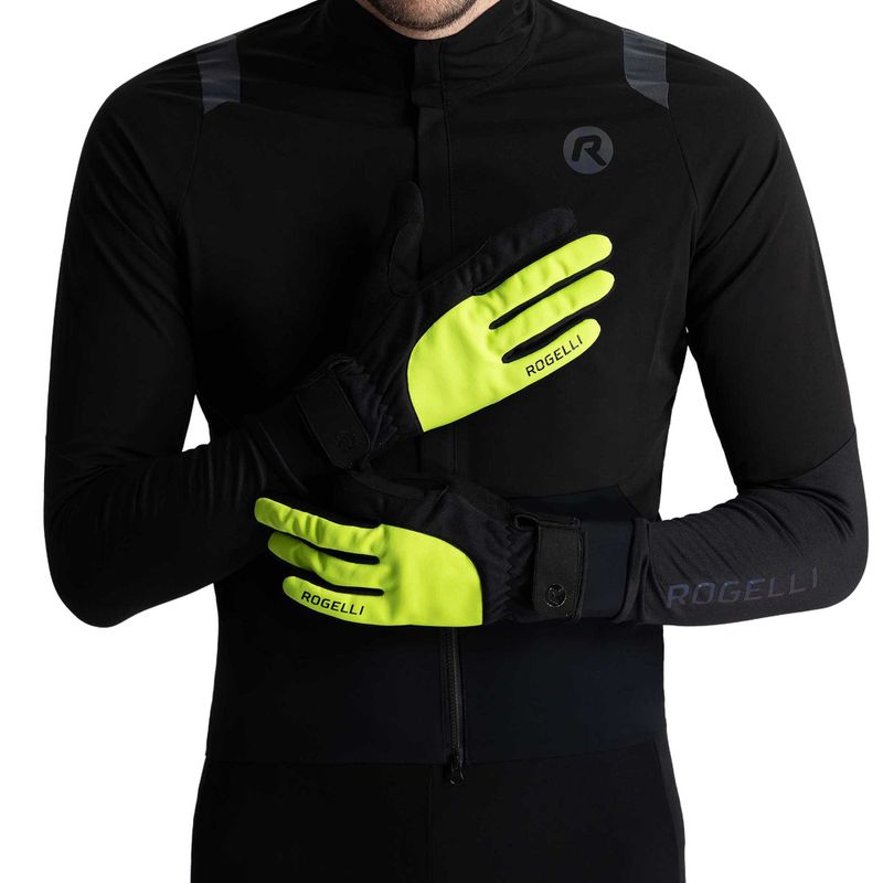 Rękawiczki rowerowe męskie Rogelli Core II Winter Windproof fluor 2