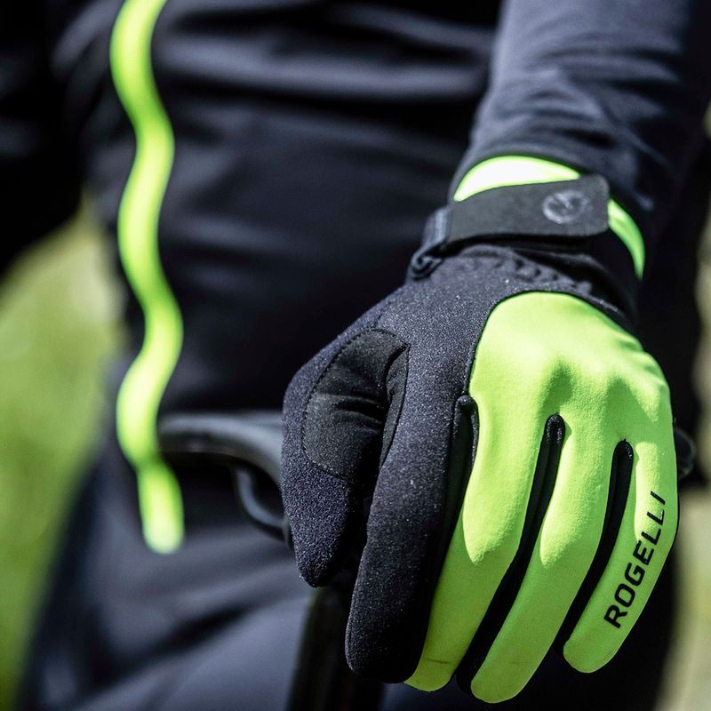 Rękawiczki rowerowe męskie Rogelli Core II Winter Windproof fluor 3