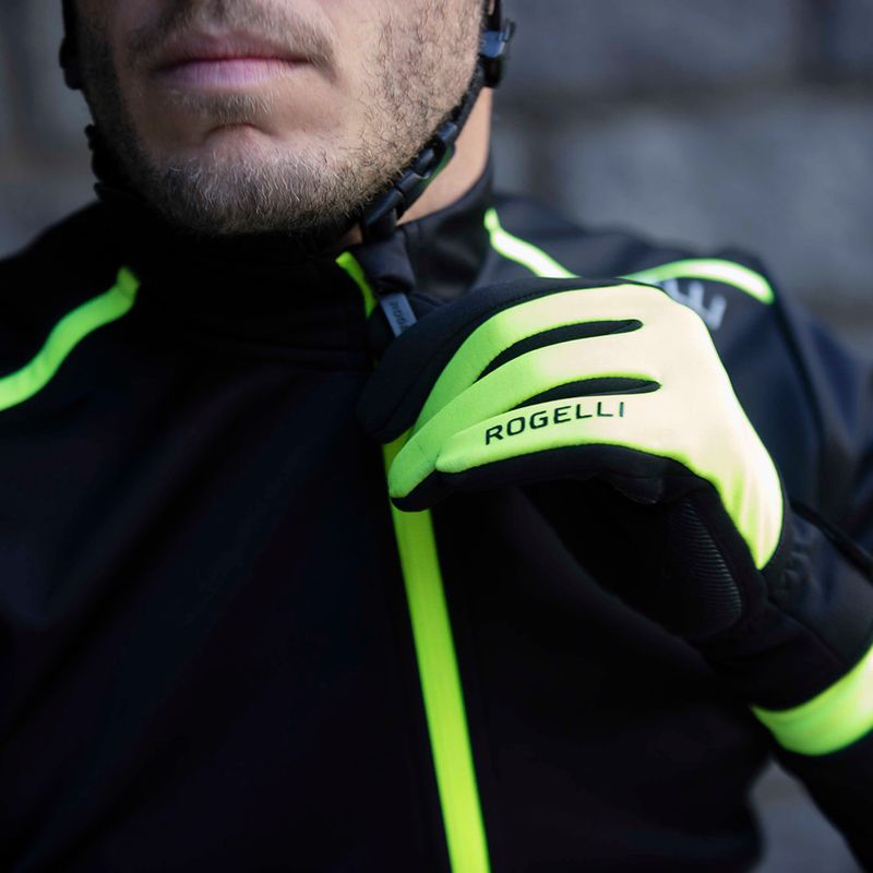 Rękawiczki rowerowe męskie Rogelli Core II Winter Windproof fluor 4