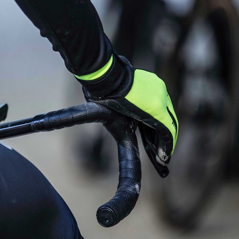 Rękawiczki rowerowe męskie Rogelli Core II Winter Windproof fluor 5