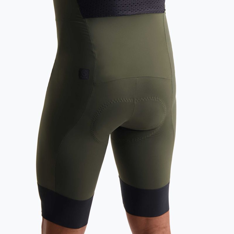 Spodenki rowerowe męskie Rogelli Signature Bib Short green 3
