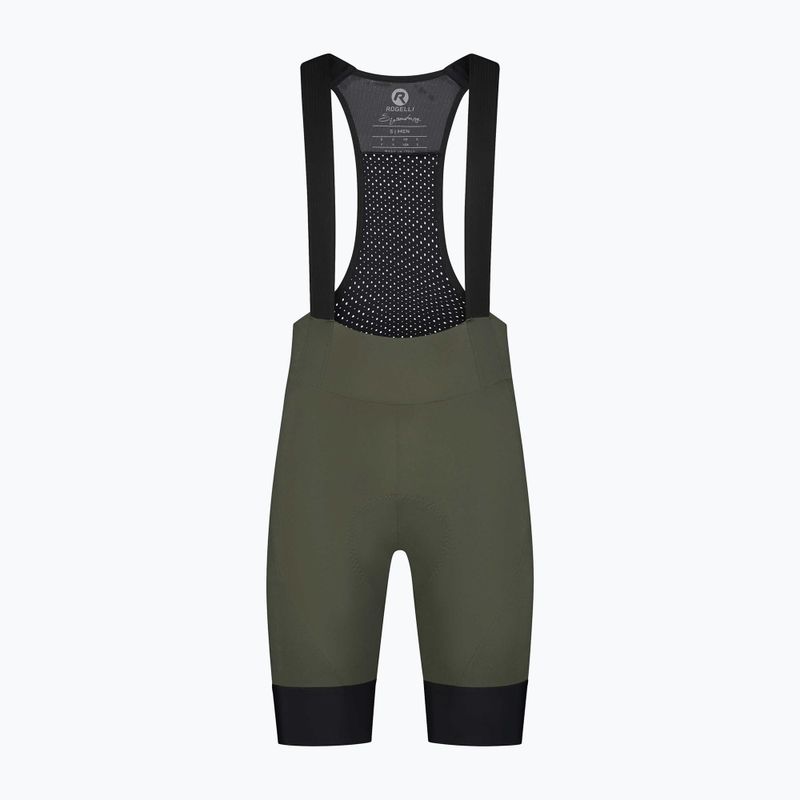 Spodenki rowerowe męskie Rogelli Signature Bib Short green 4