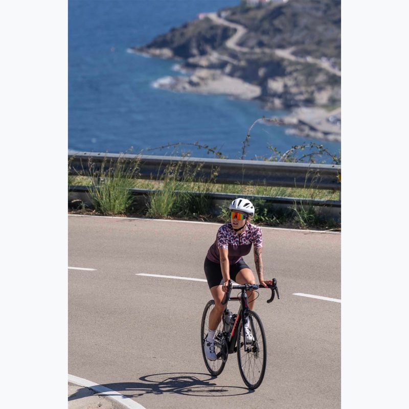 Koszulka rowerowa damska Rogelli Essential Graphic W burgundy/coral 7