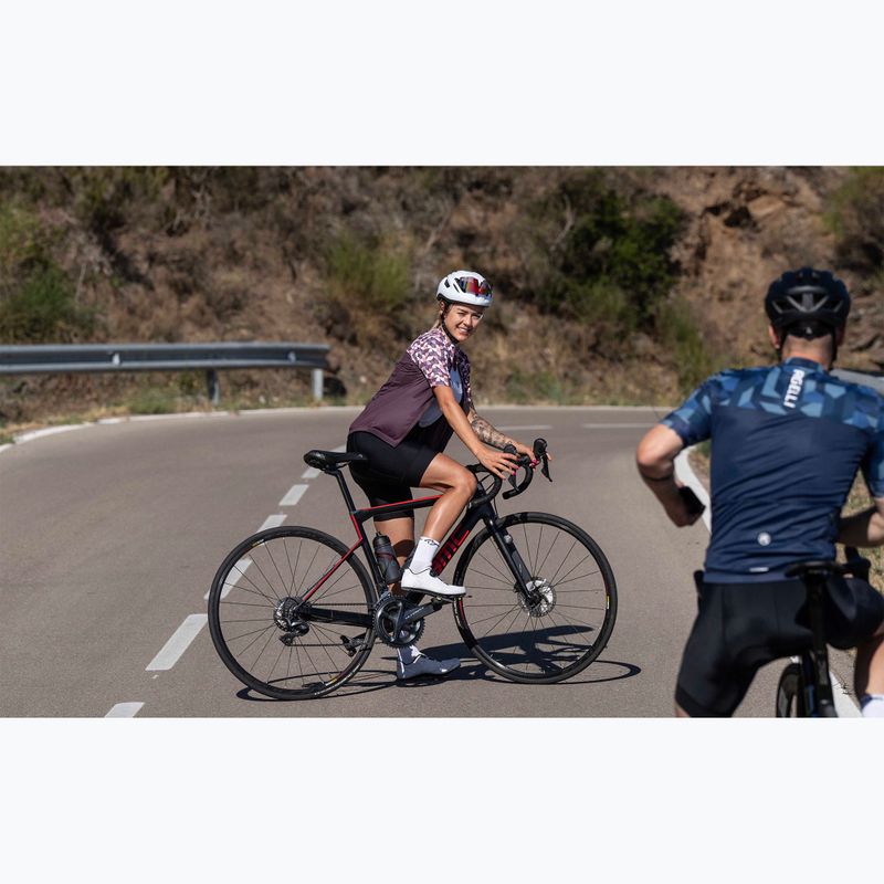 Koszulka rowerowa damska Rogelli Essential Graphic W burgundy/coral 9