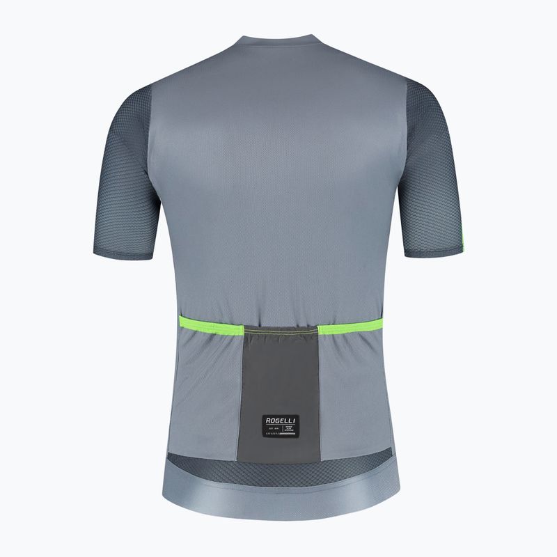 Koszulka rowerowa męska Rogelli Fast grey/turguoise 8