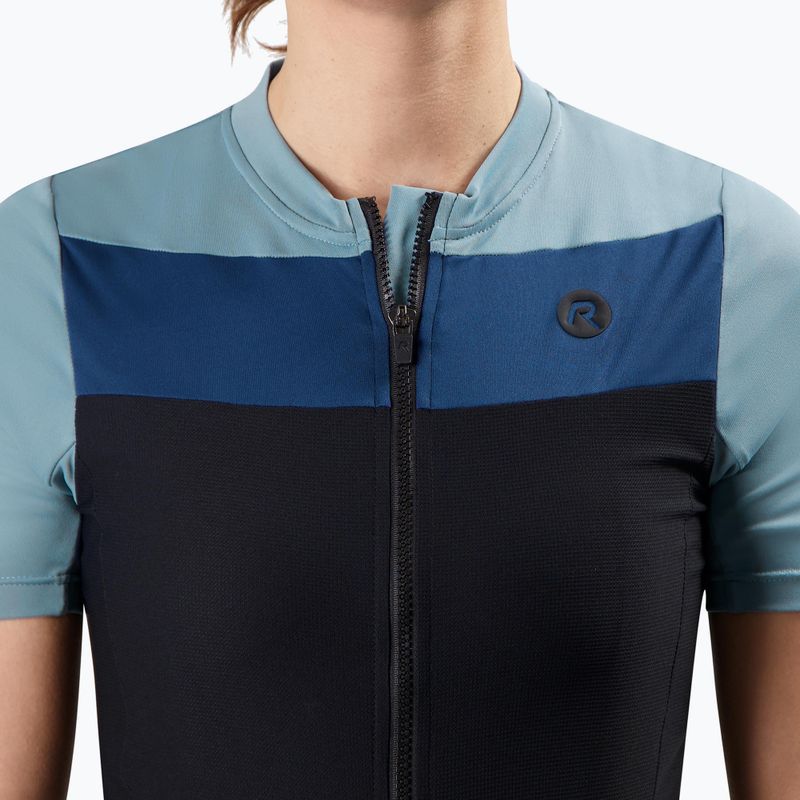 Koszulka rowerowa damska Rogelli Core Block W black/blue/dark blue 3