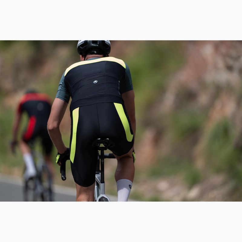 Spodenki rowerowe męskie Rogelli Core Bib Short black/fluor yellow 9