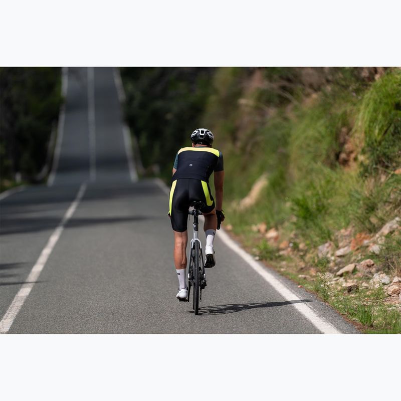 Spodenki rowerowe męskie Rogelli Core Bib Short black/fluor yellow 10