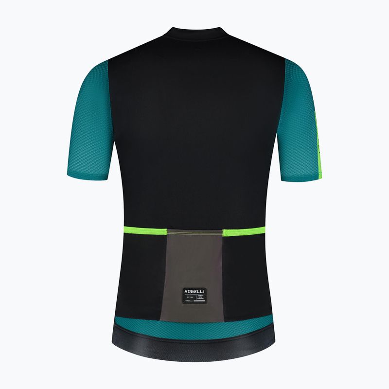 Koszulka rowerowa męska Rogelli Fast black/teal/green 7