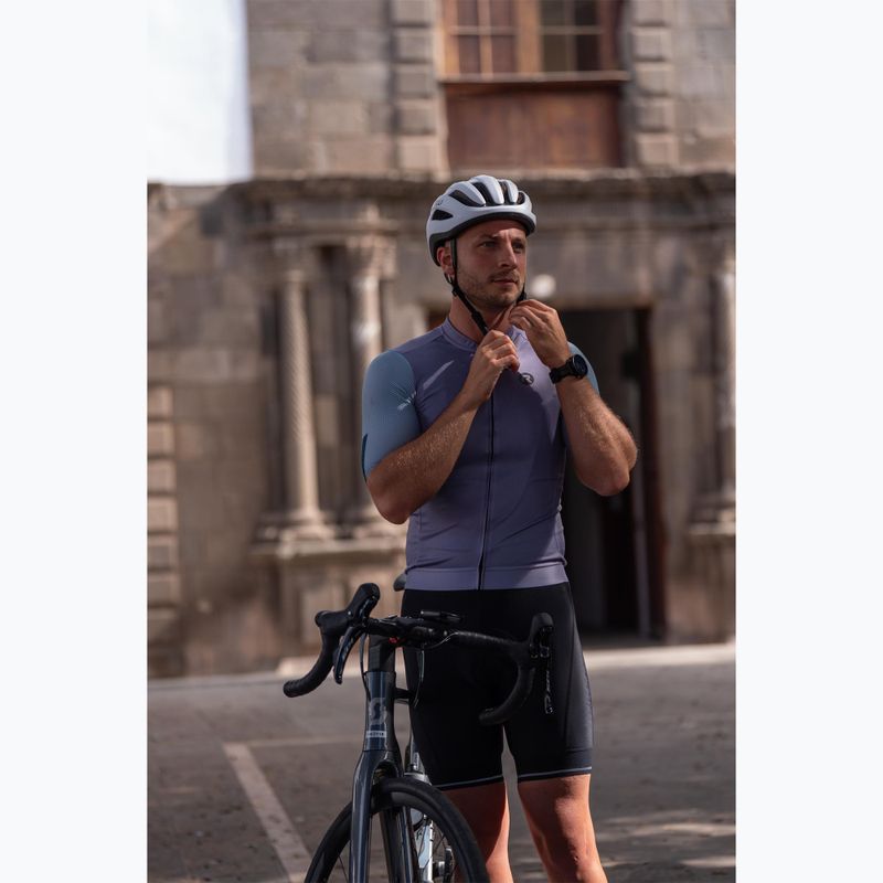 Koszulka rowerowa męska Rogelli Fast grey/dusty teal/teal 8