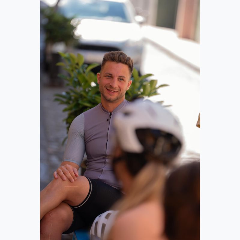 Koszulka rowerowa męska Rogelli Fast grey/dusty teal/teal 11