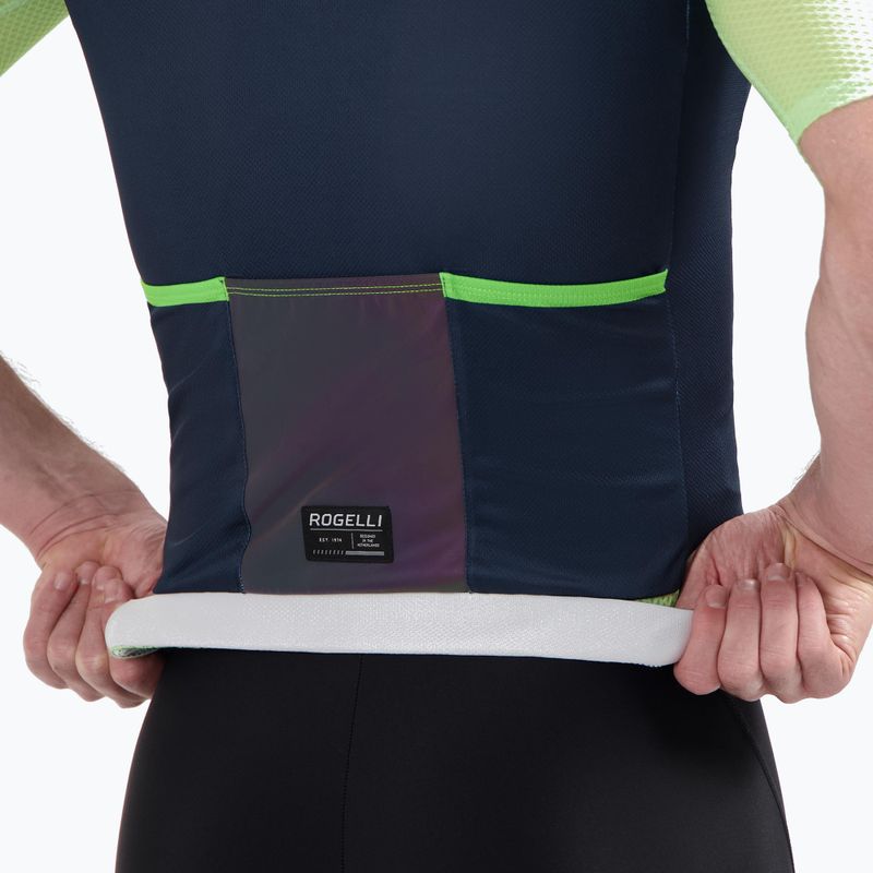 Koszulka rowerowa męska Rogelli Fast blue/lime 3