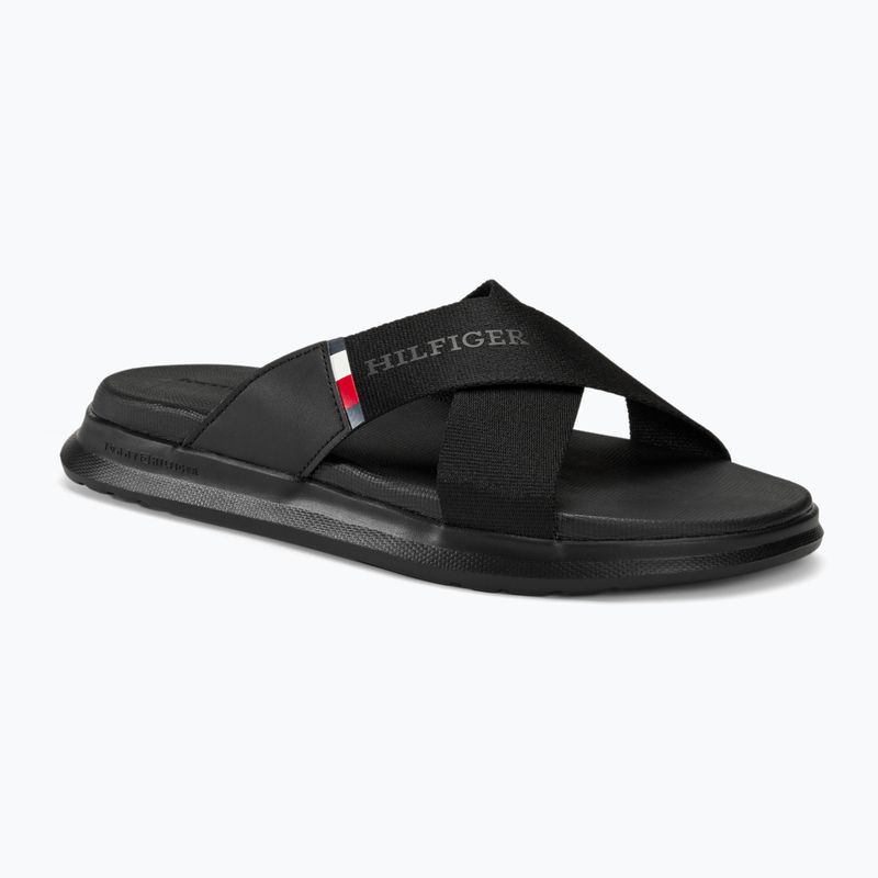 Klapki męskie Tommy Hilfiger Comfort Criss Cross Beach Sandal black