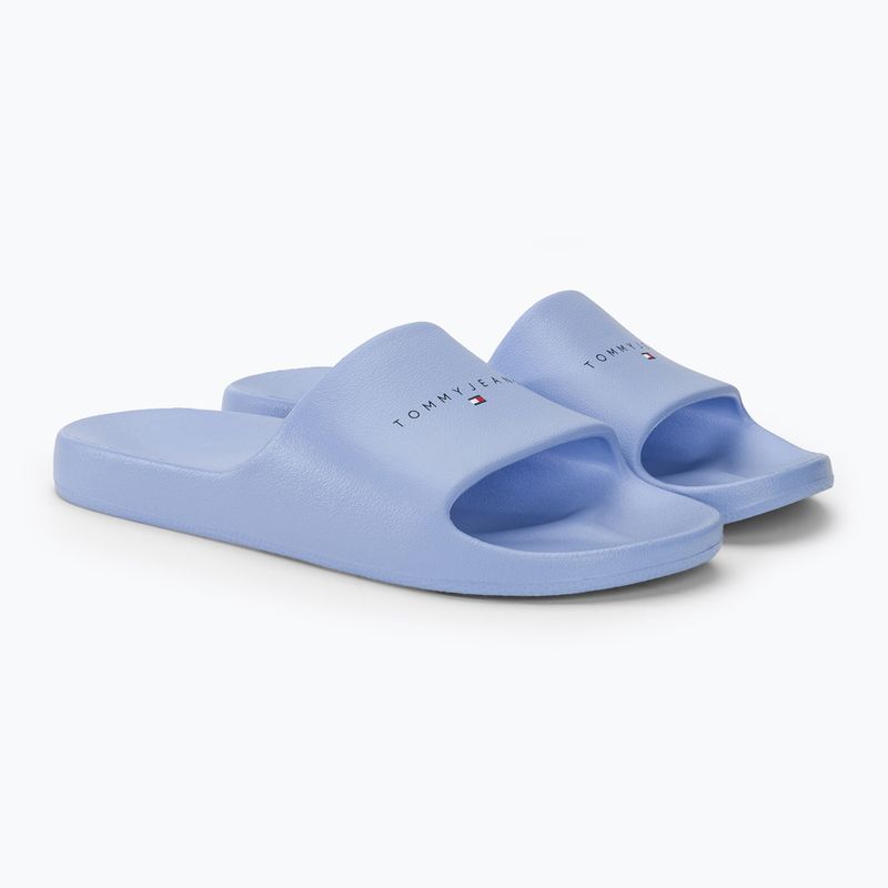 Klapki damskie Tommy Jeans Printed Pu Pool Slide moderate blue 4