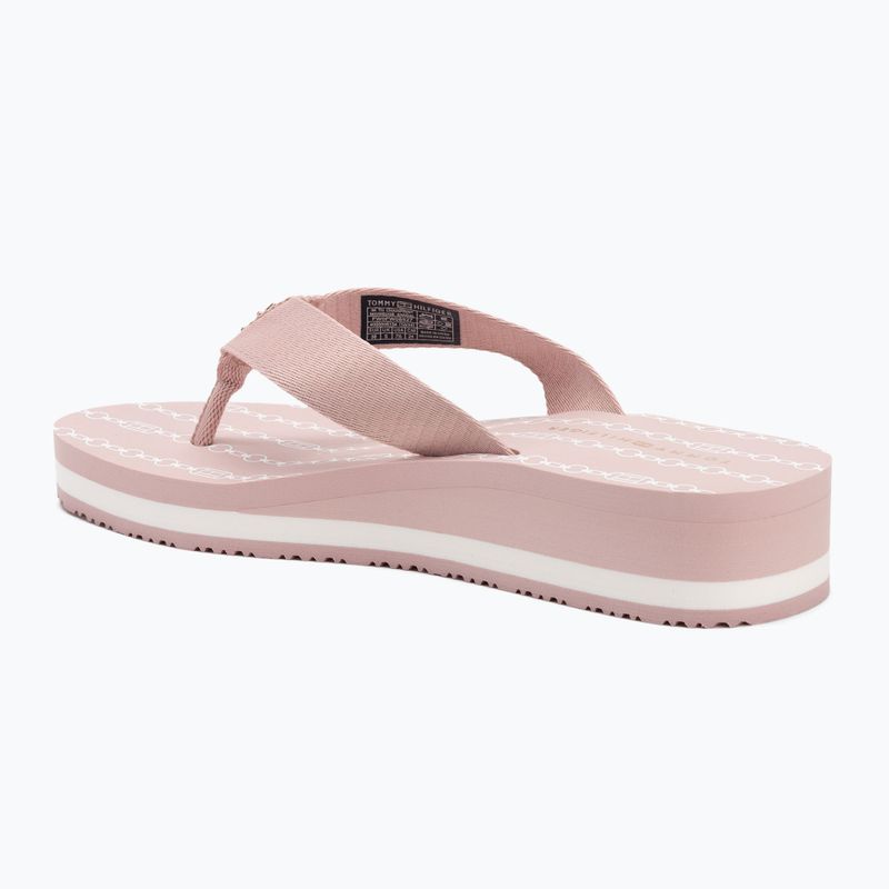 Japonki damskie Tommy Hilfiger Im Th Chainprint Midwedge Sandal foggy pink 3