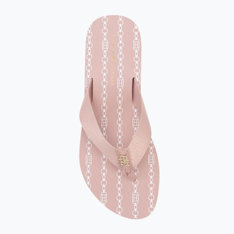 Japonki damskie Tommy Hilfiger Im Th Chainprint Midwedge Sandal foggy pink 5