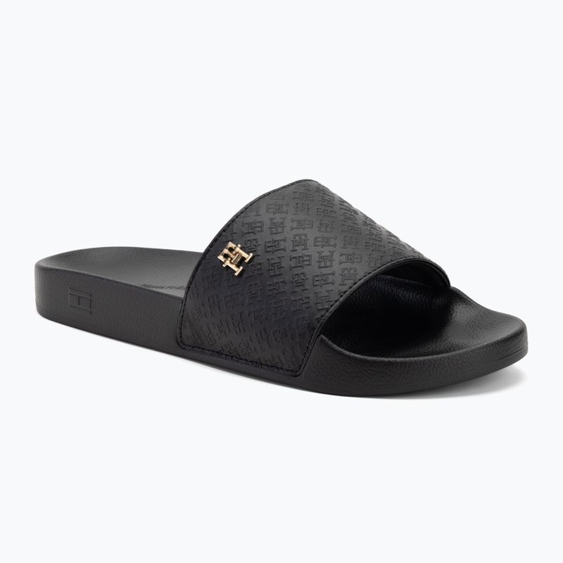 Klapki damskie Tommy Hilfiger Monogram Poolside black