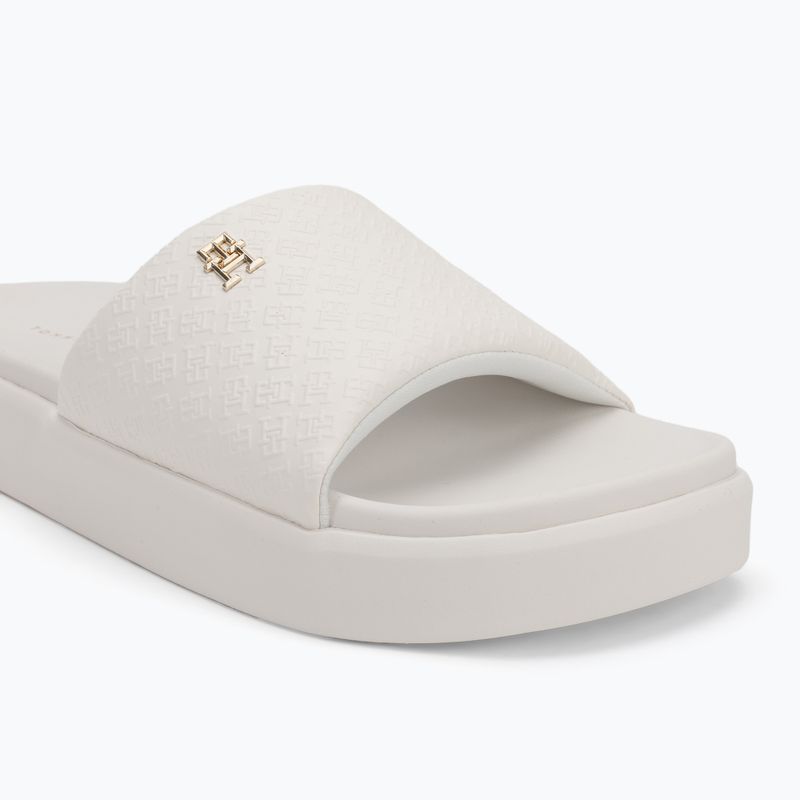 Klapki damskie Tommy Hilfiger Platform Monogram Poolslide ancient white 7