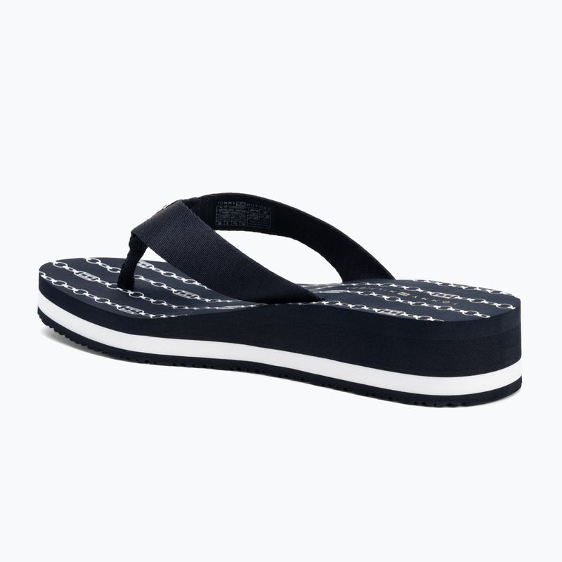 Japonki damskie Tommy Hilfiger Im Th Chainprint Midwedge Sandal space blue 3