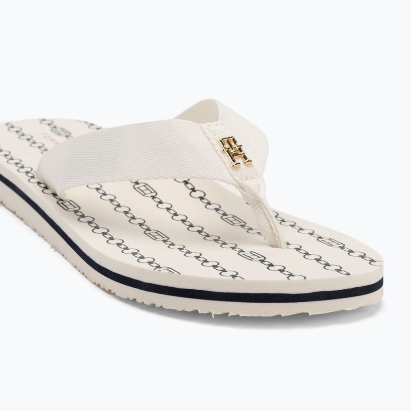 Japonki damskie Tommy Hilfiger Chain Print Beach Sandal ivory 7