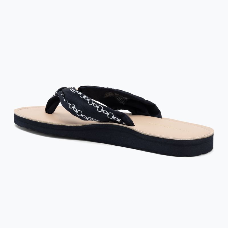 Japonki damskie Tommy Hilfiger Chain Print Elevated Sandal space blue 3