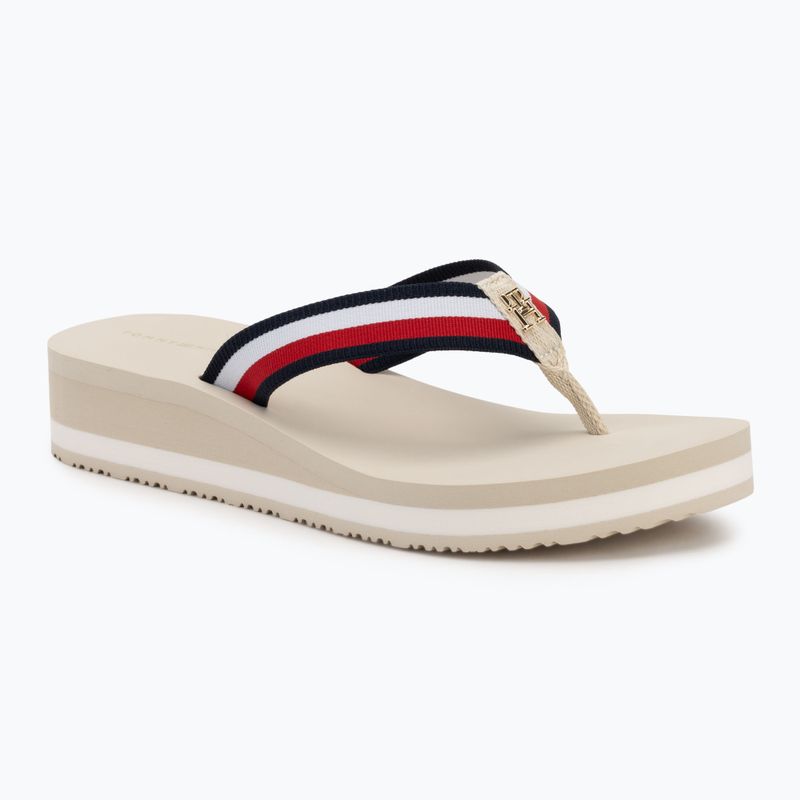 Japonki damskie Tommy Hilfiger Corp Mid Wedge Beach Sandal muslin