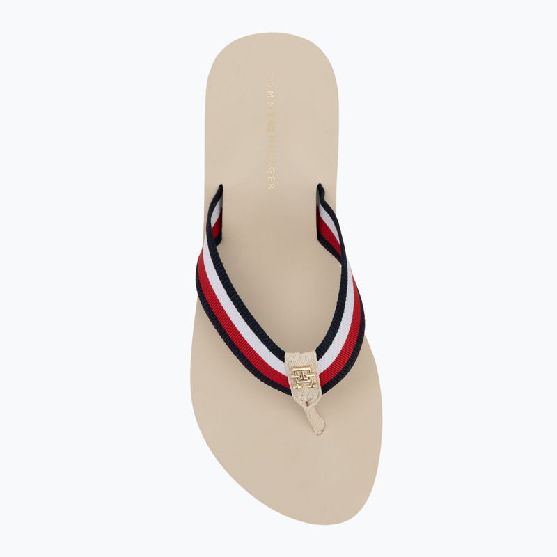 Japonki damskie Tommy Hilfiger Corp Mid Wedge Beach Sandal muslin 5