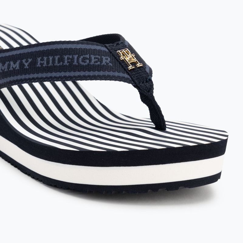 Japonki damskie Tommy Hilfiger Stripes Wedge Beach Sandal space blue 7