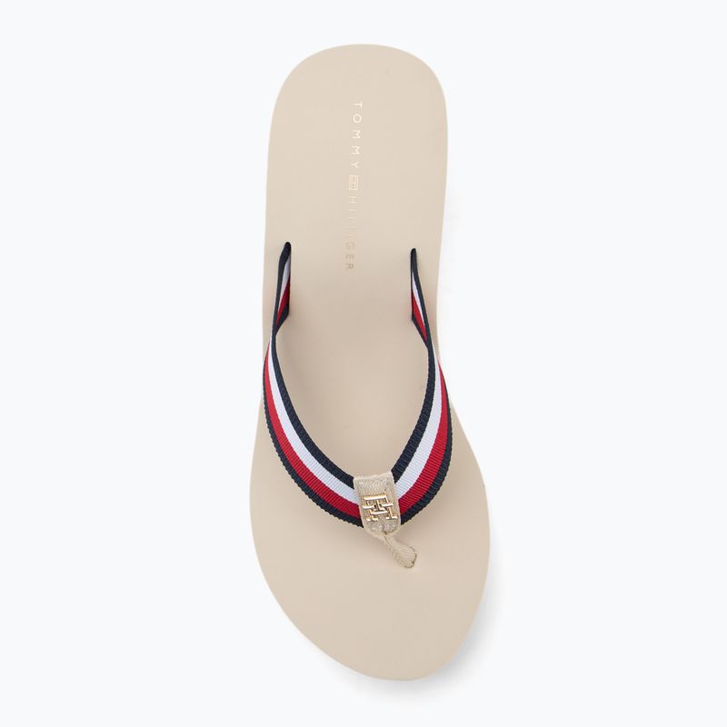 Japonki damskie Tommy Hilfiger Corporate Wedge Beach Sandal muslin 5