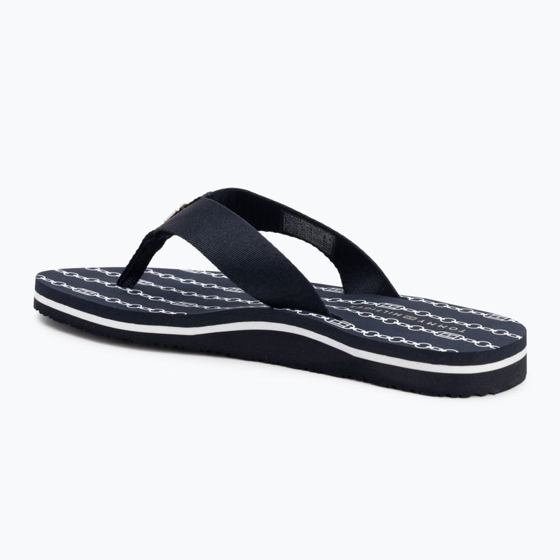 Japonki damskie Tommy Hilfiger Chain Print Beach Sandal space blue 3