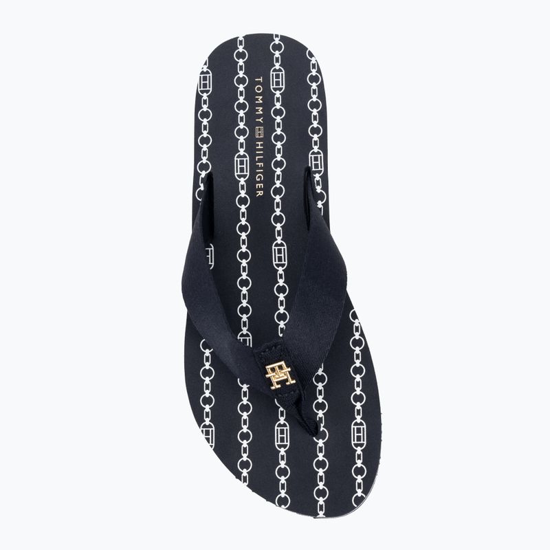 Japonki damskie Tommy Hilfiger Chain Print Beach Sandal space blue 5