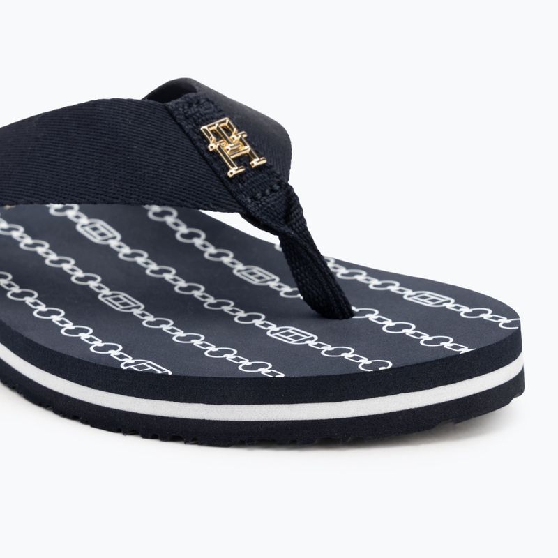 Japonki damskie Tommy Hilfiger Chain Print Beach Sandal space blue 7
