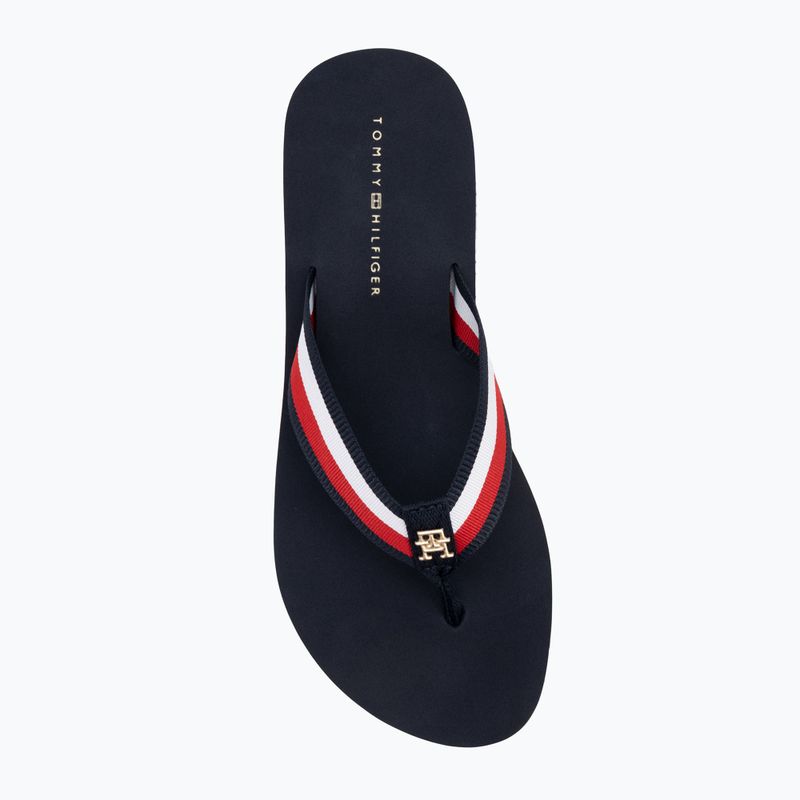 Japonki damskie Tommy Hilfiger Corp Mid Wedge Beach Sandal space blue 5