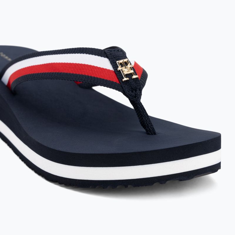 Japonki damskie Tommy Hilfiger Corp Mid Wedge Beach Sandal space blue 7