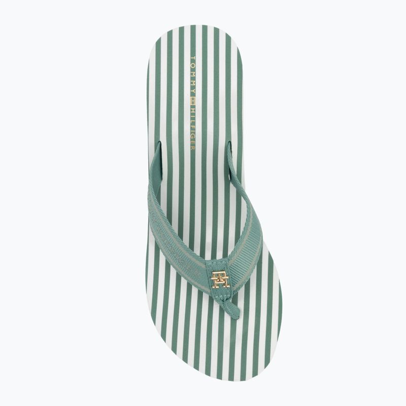 Japonki damskie Tommy Hilfiger Stripes Wedge Beach Sandal charming green 5