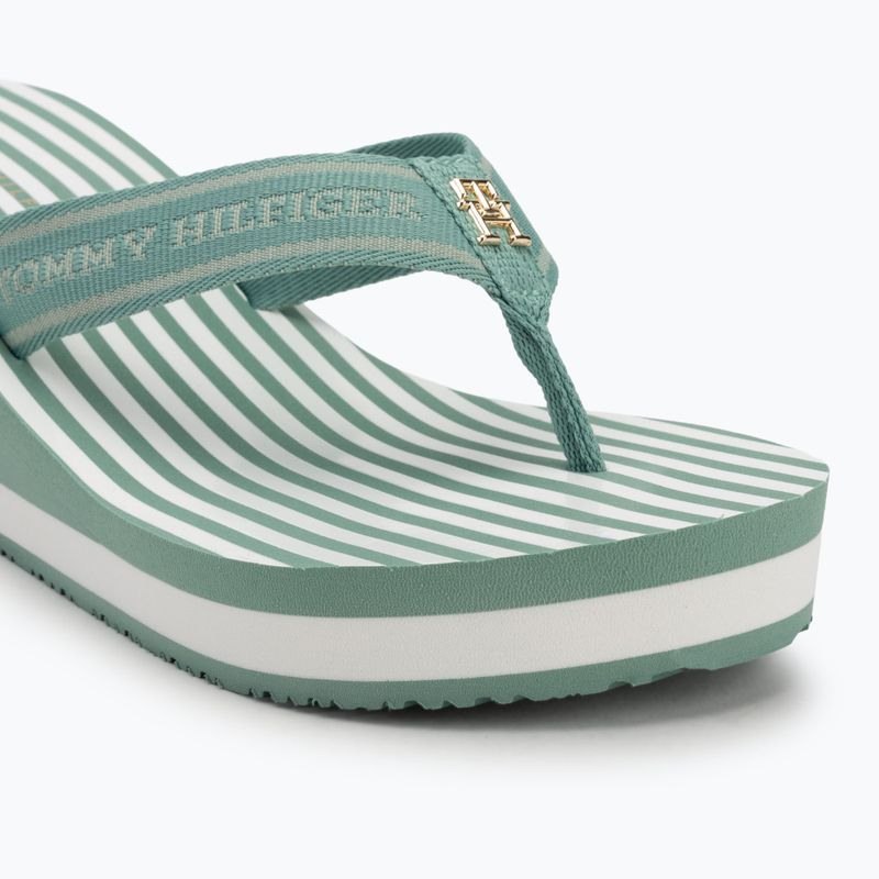 Japonki damskie Tommy Hilfiger Stripes Wedge Beach Sandal charming green 7