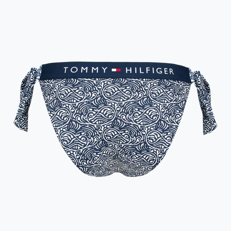 Dół od stroju kąpielowego Tommy Hilfiger Cheeky Side Tie Bikini Print illustrated wave dark night navy 2