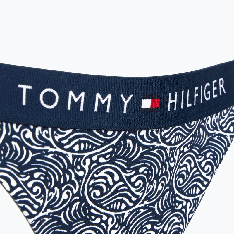 Dół od stroju kąpielowego Tommy Hilfiger Cheeky Side Tie Bikini Print illustrated wave dark night navy 3