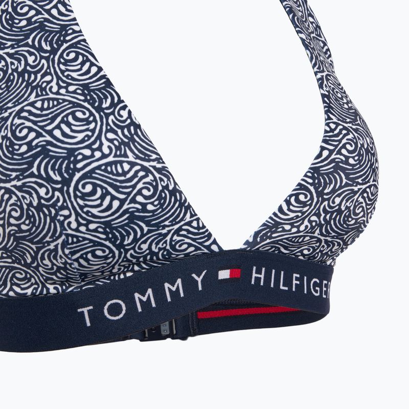 Góra od stroju kąpielowego Tommy Hilfiger Halter Rp Print illustrated wave dark night navy 3