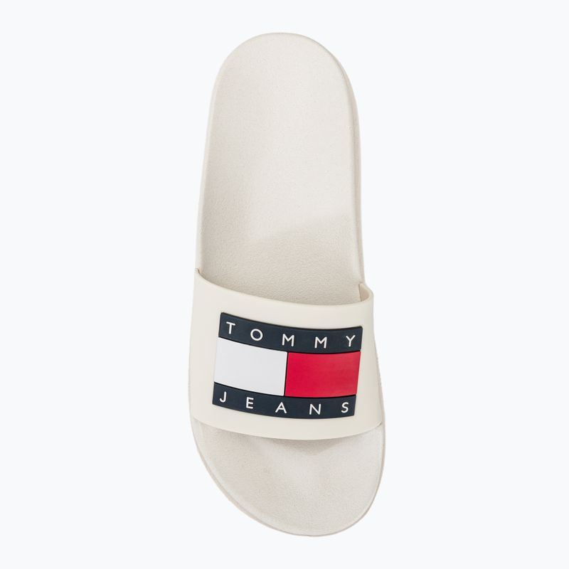 Klapki damskie Tommy Jeans Elevated Flatform Slide ecru 6