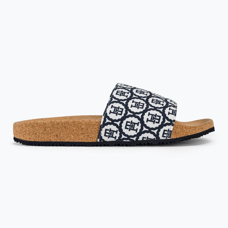 Klapki damskie Tommy Hilfiger Emblem Cork Slide space blue 2