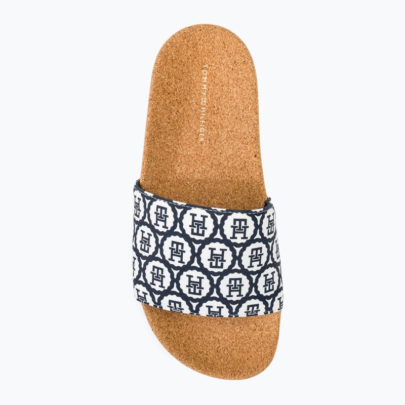 Klapki damskie Tommy Hilfiger Emblem Cork Slide space blue 5