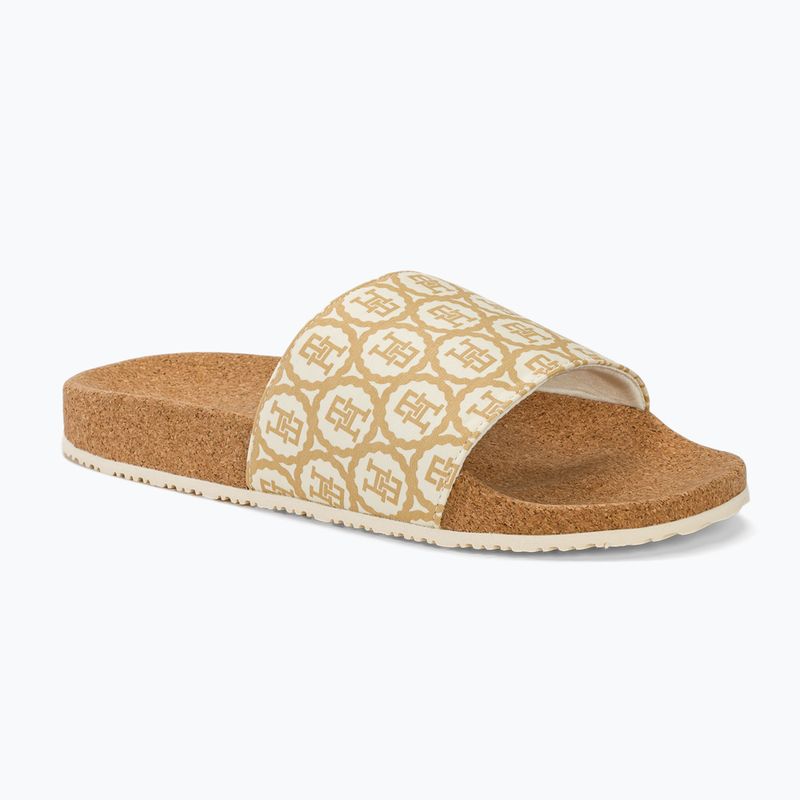 Klapki damskie Tommy Hilfiger Emblem Cork Slide calico