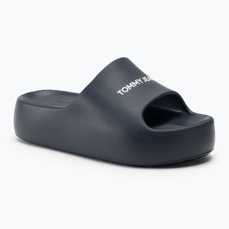 Klapki damskie Tommy Jeans Chunky Flatform Slide dark night navy
