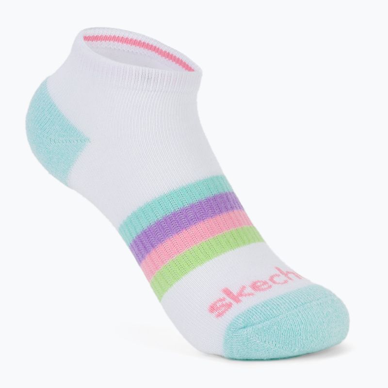 Skarpety dziecięce SKECHERS Heel/Toe Terry Low Cut 6 par white/light pink 2