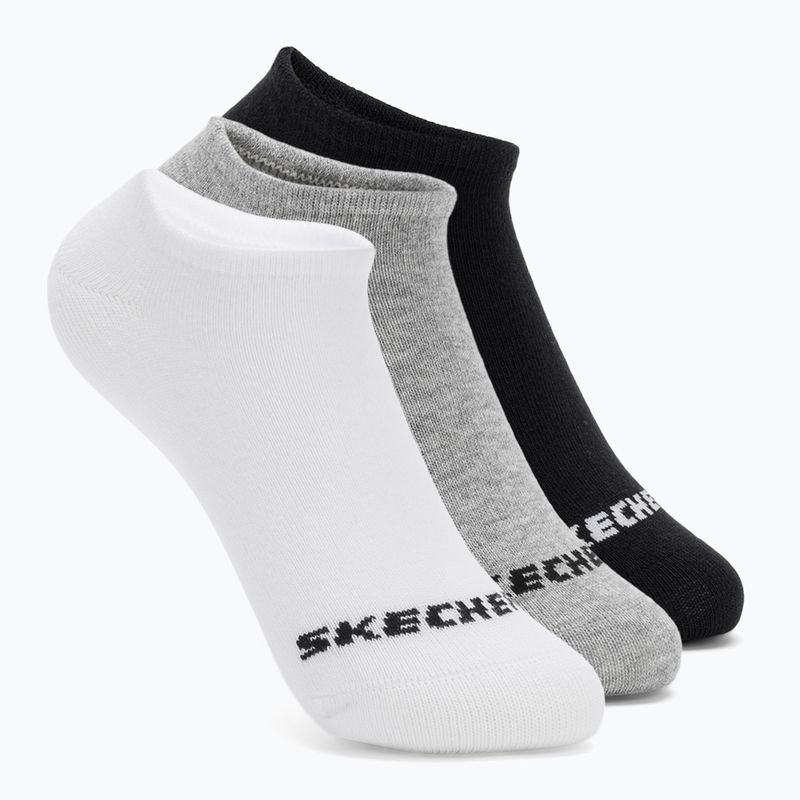 Skarpety dziecięce SKECHERS Non Terry No Show 3 pary white/grey