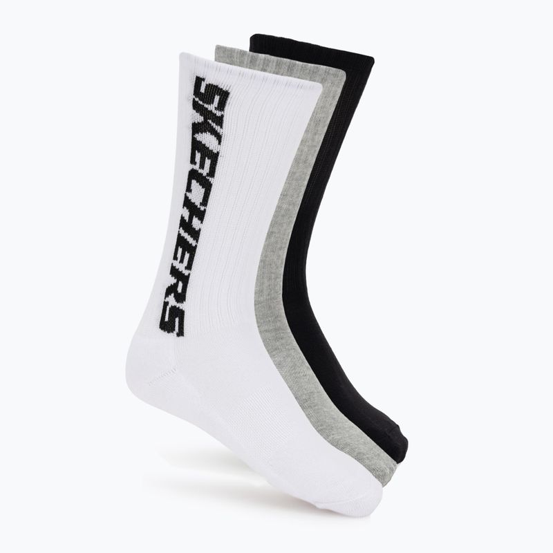 Skarpety SKECHERS Terry Crew 1/2 3 pack grey/black