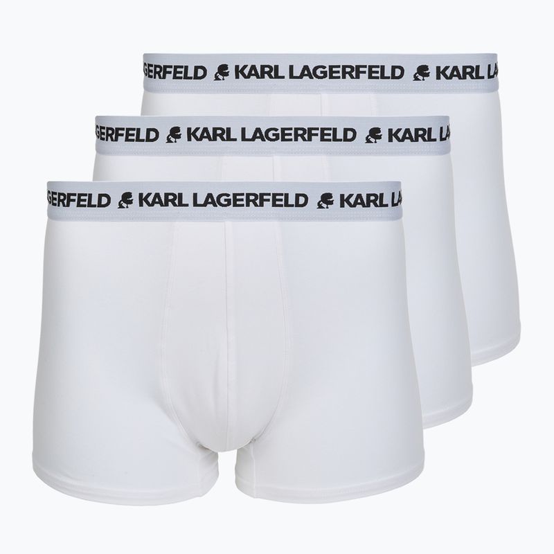 Bokserki męskie KARL LAGERFELD Logo Trunk 3 pary white