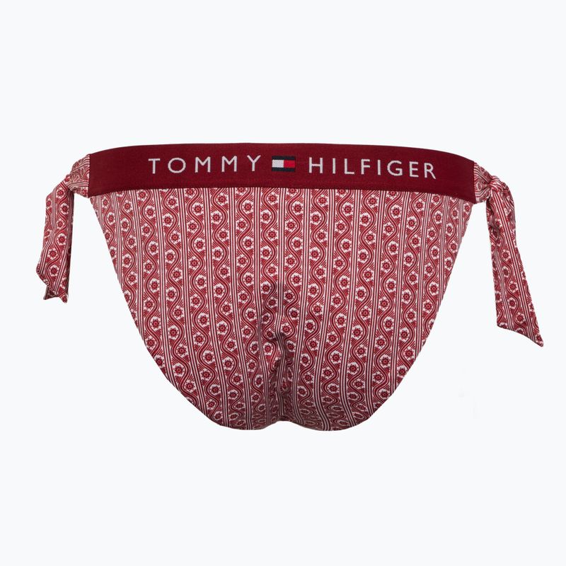 Dół od stroju kąpielowego Tommy Hilfiger Cheeky Side Tie Bikini Print floral stripe regatta red 2